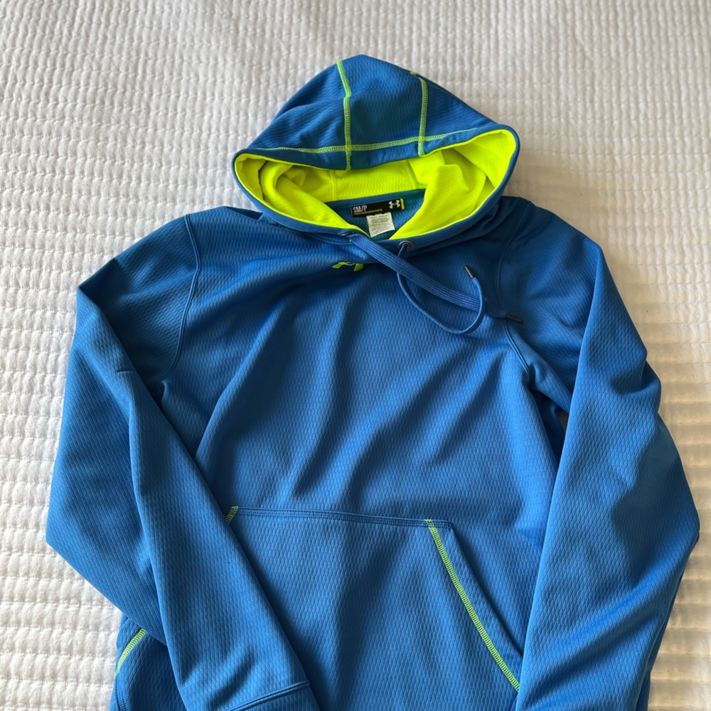 Under Armour Blue and Neon Yellow Hoodie